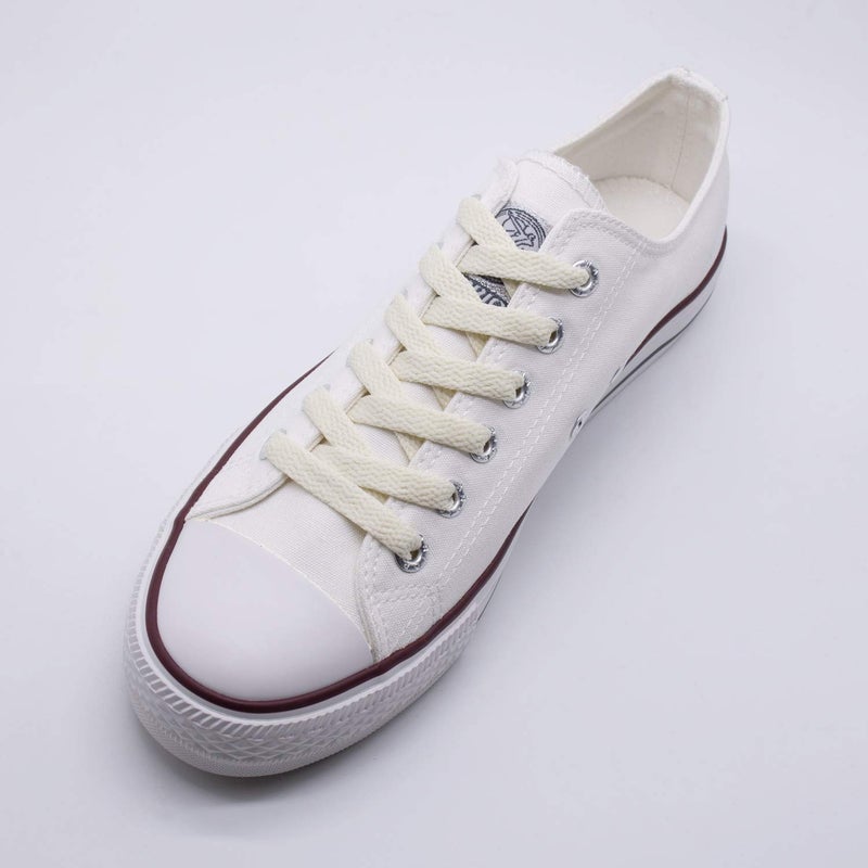 Handshop Flat Shoelaces 5/16" - Shoe Laces Replacements For Sneakers and Athletic Shoes Ivory 45 inch (114cm) - Image 2